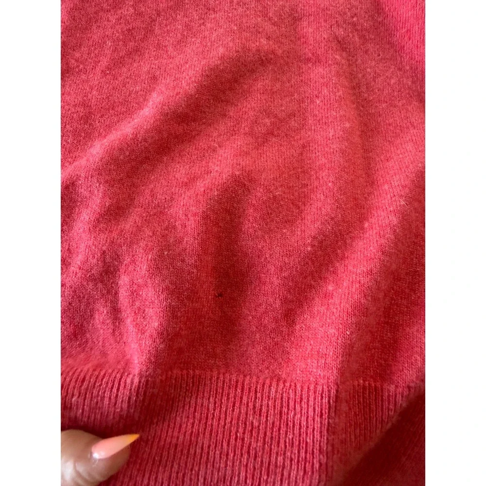 J.Crew Womens 100% Cashmere Crewneck Sweater Coral Red Size M Long Sleeve